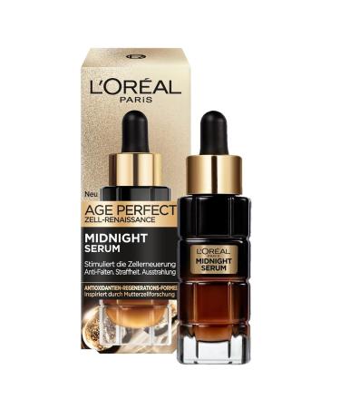 L'Or al Paris Anti-Aging Night Serum to Promote Cellular Regeneration with Antioxidants and Vitamin E Age Perfect Cell Serum Renaissance Midnight Serum 30 ml