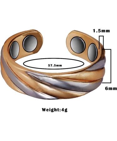Buy 2x Pure Copper Magnetic Rings | Three-Color Audio Magnetic Ring with 4 Magnets | Ideal Gifts | International Shipping - Buy Online on GoSupps.com