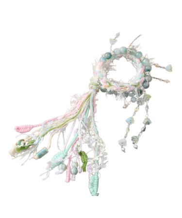 OralGos Colorful Tassel Bangle Ethnic Theme Handwoven Jewelry Handmade Chinese Tibetan Bracelet