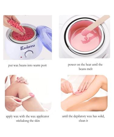 Pain-Free Electric Wax Warmer Kit - Hair Removal Wax Beads & Spatulas | 4 x 100g Wax for Smooth Skin - Buy Online on GoSupps.com