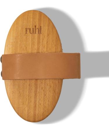 Ruhi Monastery Ionic Body Dry Brush - 100% Natural Bristles Copper for Cellulite Massage - FSC-Certified Beech Wood - Imported from Germany - Available in Beige Black - Buy Online on GoSupps.com