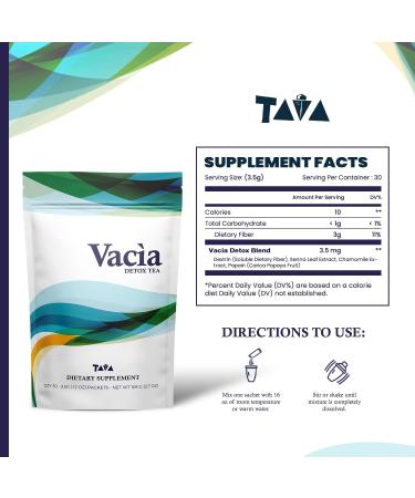 Tava Vacia Detox Tea - 30 Packets, 3.5g per Serving - Dietary Supplement - Buy Online on GoSupps.com