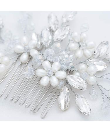 Jakawin Bride Wedding Hair Comb HC034 - Silver Bridal Hair Accessories for Women and Girls - Buy Online on GoSupps.com