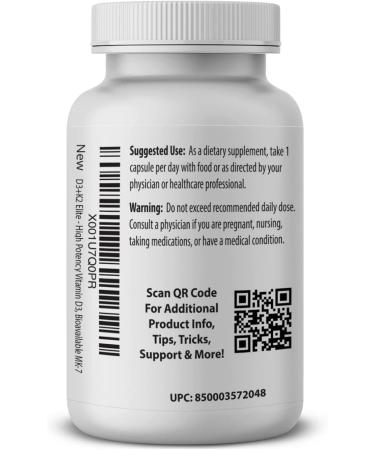 Pro Formulations MD D3 + K2 Elite - High-Potency 5000 IU Vitamin D3 + Bioavailable MK-7 - 60 Day Supply - Buy Online on GoSupps.com