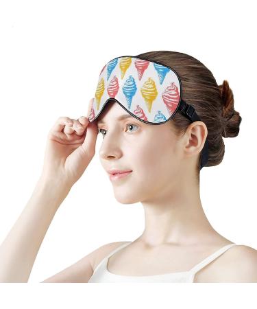 Summer Ice Cream Sleeping Blindfold Mask Cute Eye Shade Cover with Adjustable Strap for Women Men Night - Buy Online on GoSupps.com