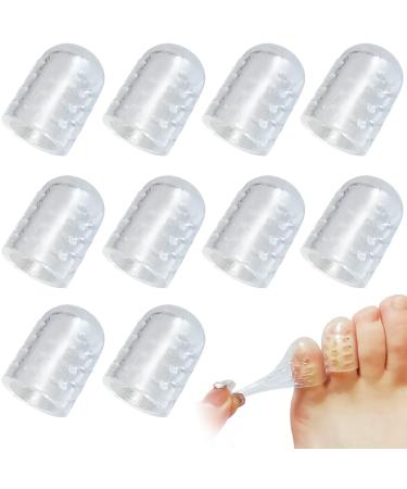 10PCS Silicone Anti-Friction Toe Protector 2023 New Silicone Breathable Toe Covers Soft Clear Silicone Little Toe Sleeve Protectors Caps Guards for Men Women 10 Pcs