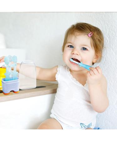 Baby Toothbrush Set - 3 Silicone Cleaning Tools for 0-18 Months | Gum Massage & Soft Bristle Toothbrushes - Buy Online on GoSupps.com