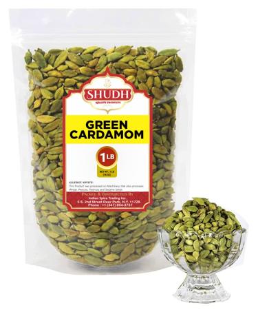 Shudh Green Cardamom Extra Green 1 lb - All Natural Indian Spice | Vegan | Gluten-Friendly | Non-GMO - Buy Online on GoSupps.com