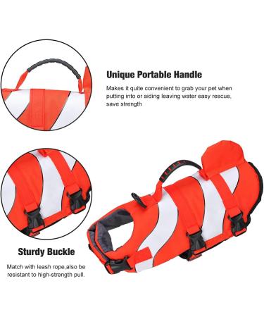 Songway Dog Life Jacket Vest Protection Swimsuit Reflective Stripes Adjustable Swimwear Life Jackets-Pool-Beach-Boating (Clownfish M) Clownfish M - Buy Online on GoSupps.com