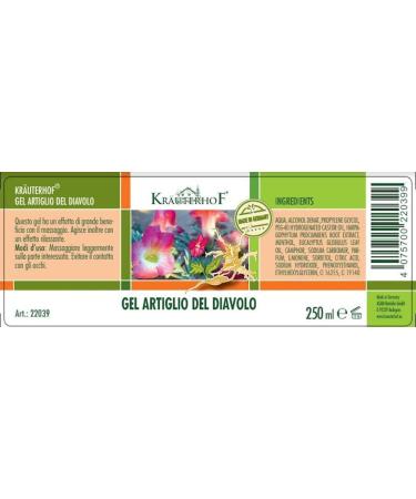 Kruterhof Gel with Devil's Claw & Eucalyptus - 250ml | Soothing Menthol & Camphor Massage Care by Asam - International Shipping Available - Buy Online on GoSupps.com