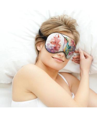 Light-Blocking Sleep Mask | Hummingbird Eye Masks for Women | Comfortable & Soft Floral Blindfold with Adjustable Strap | Ideal for Sleep & Travel - Buy Online on GoSupps.com
