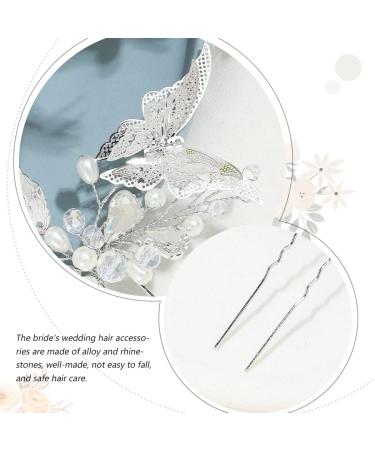 Unicra Bridal Hair Needles & Butterfly Clips - Elegant Silver Hair Accessories for Brides & Women (2 Pieces) - Buy Online on GoSupps.com