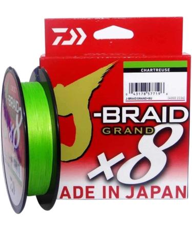 Daiwa J-Braid Grand x8E 135m Chartreuse - High-Performance Braided Fishing Line 0.10mm for International Shipping - Buy Online on GoSupps.com