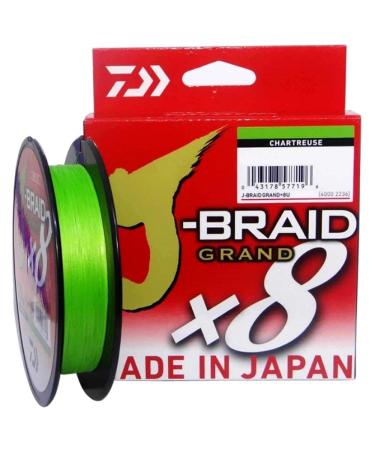 Daiwa J-Braid Grand x8E 270m Chartreuse Braided fishing line 270m/0.18mm