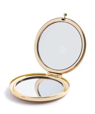Magnifying Compact Mirror for Purses with 2 x 1x Magnification, Folding Mini Pocket Double Sided Travel Makeup Mirror, Perfect for Purse, Pocket Gold