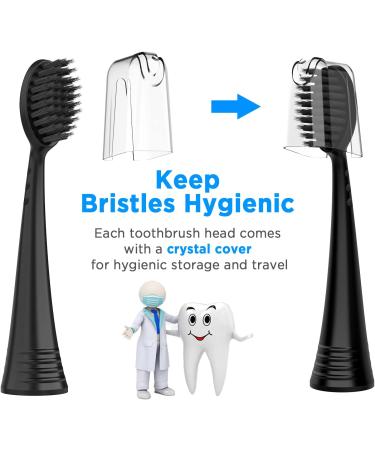 2022 Upgraded Burst Toothbrush Heads, Charcoal Bristles, 8 Count with Covers - Black - Buy Online on GoSupps.com