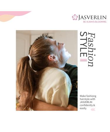 JASVERLIN White Cotton Hair Ties - 100 pcs Soft Ponytail Scrunchies for Women, No Damage Seamless Elastic Bands - Buy Online on GoSupps.com