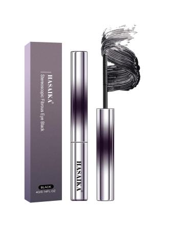 HASAIKA Metal Wand Mascara Waterproof Black Long Lasting Lash Serum Stain Resistant Lengthening Curling