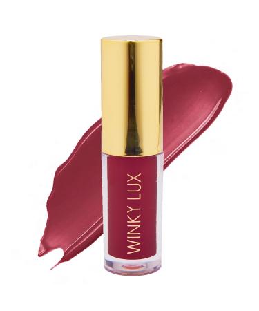Winky Lux Very There Lip Oil Red Tinted Lip Gloss Hydrating Lip Balm with Jojoba Oil Winter Cherry