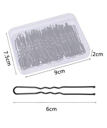 200 U-Shaped Hairpins - 5cm & 6cm Brown Metal Bobby Pins with Storage Box for Women & Girls - Ideal for Hair Styling - International Shipping Available - Buy Online on GoSupps.com