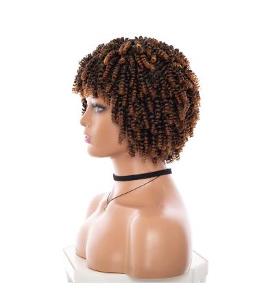 8 Inch Short Curly Wig for Black Women - Kinky Synthetic Afro Wig | #T-30 - Buy Online on GoSupps.com
