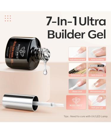 Modelones Builder Nail Gel Set 2 Pcs 10ml Clear Gel Builder for Nail Thickening Nail Strengthener Apex Building Extension Gel Rhinestone Nail Glue Gel in a Bottle LED Nail Lamp Cured Hard Gel 2 Pcs 10ml Clear Builder Gel - Buy Online on GoSupps.com