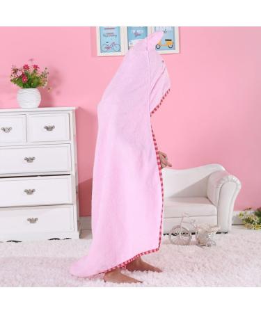COOKY.D Hooded Baby Bath Towel - 100% Soft Cotton Kids Towelling Bathrobe - 90 x 90cm - Light Pink Rabbit - for Girls Boys 0-6 Years - Buy Online on GoSupps.com