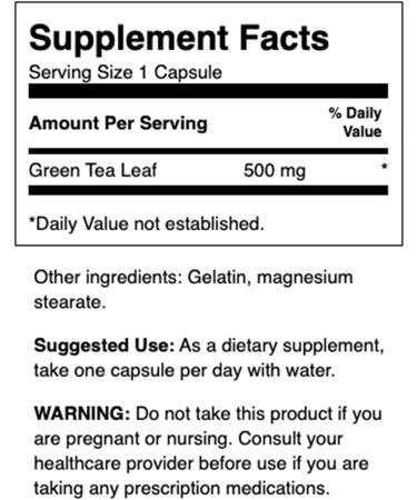 Swanson Green Tea Extract 500mg - Antioxidant-Rich Weight Management Supplement - 100 Capsules (2 Pack) - Buy Online on GoSupps.com