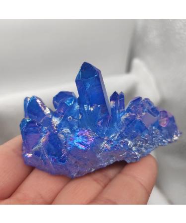 1pcs Crystal Cluster Specimen Blue Angel Aura Flower Natural Electroplating Gemstone Quartz Cluster Full of Texture (Size : 150-200g) - Buy Online on GoSupps.com