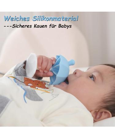 Bite Ring Baby - BPA Free Silicone Suction Foot Toy for Boys & Girls | Blue Umbrella Design | Safe & Fun Teething Solution - Buy Online on GoSupps.com