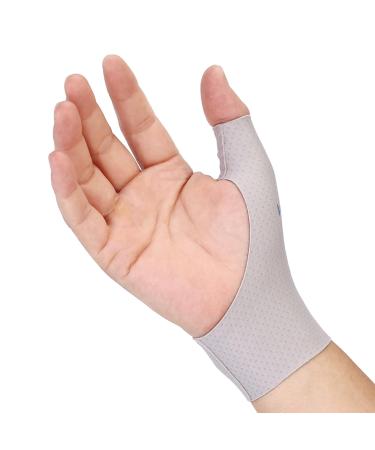 Willcom Thumb Wrist Brace Compression Sleeve (2 PCS) for Arthritis Pain Relief Protector Support Soft Elastic Fabric Thumb Spica Splint Glove Liner for Women and Men -Left or Right Hand (S) S Grey