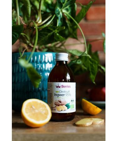 Organic Ginger Juice 6 Pack (6x250ml) | Cold-Pressed Pure Ginger | No Sugar Dyes or Preservatives | Vegan & Vegetarian - BerriesPolska  - Buy Online on GoSupps.com