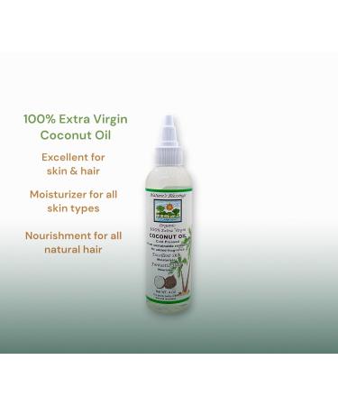 Nature's Blessings 100% Extra Virgin Coconut Oil for Skin & Hair - 4oz | Premium Quality Hydrating & Nourishing - International Shipping Available - Buy Online on GoSupps.com