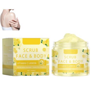 homomdy Lemon Vitamin C Body Scrub Exfoliating Gel for Deeply Cleansing Dead Skin and Blackheads Moisturizing Brightening and Whitening with Refreshing Lemon Scent Minimizes Pores 1pcs