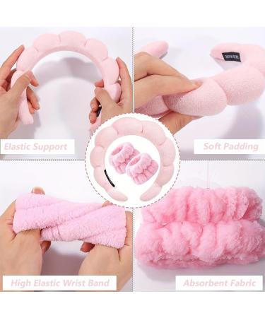 Sponge Headband Wristband Sets For Washing Face Makeup Headband Skincare Headband for Women Girls Spa Headband Terry Cloth Headband Soft Puffy Headband - Buy Online on GoSupps.com