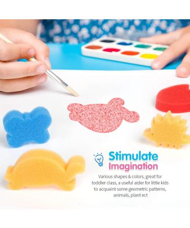 LEOBRO 30pcs Sponge Painting Shapes for Toddlers - Assorted Patterns for Early Learning - Buy Online on GoSupps.com