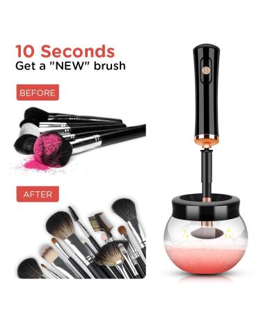 DEAL CICK Makeup Brush Cleaner Machine - Fast Electric Brush Cleaner & Dryer with 8 Rubber Collars - Deep Cosmetic Brush Spinner - Wash & Dry in Seconds - Black - Buy Online on GoSupps.com