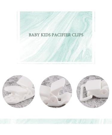 10Pcs Baby T-Shape Plastic Pacifier Clips - Soother Dummy Holders for Kids - White - Secure & Stylish - Buy Online on GoSupps.com