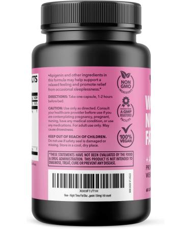 Night Time Fat Burner for Women - Apigenin 50mg Metabolism Booster & Appetite Suppressant - 2 Month Supply Weight Loss Pills - Sleep Support & Weight Loss Blend - 60 Count - Buy Online on GoSupps.com