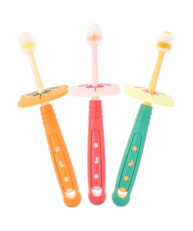 Oatipho 3st toothbrush cotton stuff for babies baby brush silicone oral care for babies toothbrush teeth clean tooth cleaning brush manual detergent toddler nano material