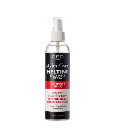 Red by Kiss Lace Melting Spray Ultimate Hold Styler Fixer Adhesive 8 Fl Oz Flawless Blend & Hold Quick Drying No Flakes Non-Sticky
