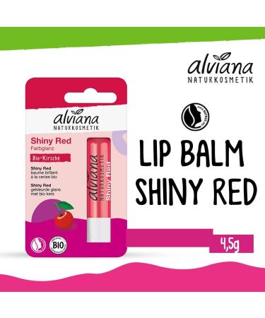 Alviana Red Gloss Lip Balm (Pack of 5) | Natural Red Tint & Glossy Finish | Organic Ingredients & Eco-Friendly Packaging Certified Natural Product - Buy Online on GoSupps.com