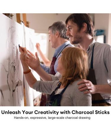 Dyvicl Compressed Graphite Charcoal Sticks - Pack of 18 for Sketching, Drawing, Shading & Blending - Buy Online on GoSupps.com