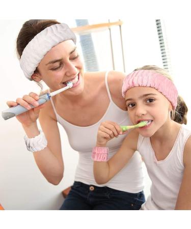 Spa Headband Wrist Washband Set Girls Coral Fleece Skincare Headbands Soft Facial Headband Wrist Sweatband Washing Face Band for Women Girls Makeup Bath green - Buy Online on GoSupps.com