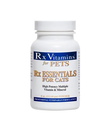 Rx Vitamins Essentials for Cats - Vitamin & Mineral Multivitamin Supplement - Add to Wet or Dry Cat Food - Powder 4 oz