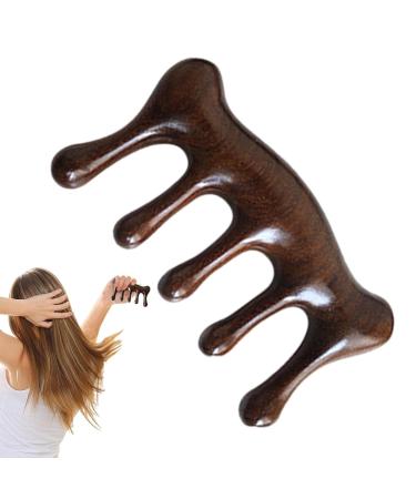 Wood Massage Comb - Sandalwood Head Scalp Comb | No Static Wide Tooth Comb for Relaxation & Hair Care - Buy Online on GoSupps.com