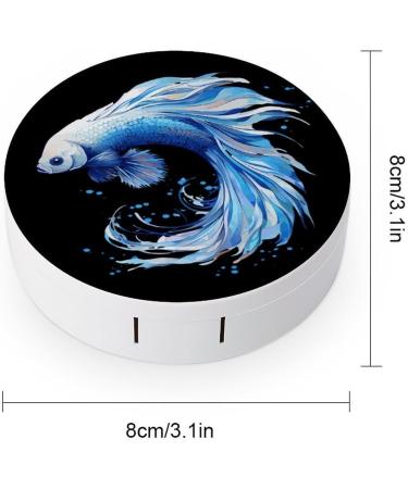 Siamese Fighting Betta Fish Contact Lens Case with Mirror | Cute Portable Eye Lens Box Travel Kit - Shop Now - Buy Online on GoSupps.com