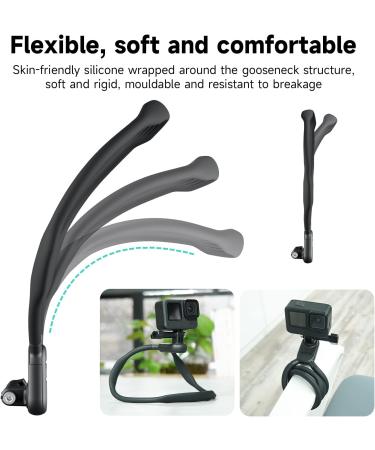 Telesin SE Neck Holder for GoPro Hero 12/10/9/8/6/5/Max/Mini & DJI OSMO Action - Flexible POV Multi-Angle Accessory for Easy Use & Skin-Friendly Comfort - Buy Online on GoSupps.com