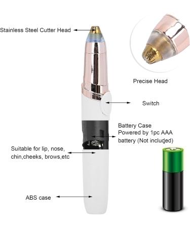Eyebrow epilator Painless hair removal Facial epilator with LED light Small and portable cuts nose and ear hair for Removing hair from small body parts(white) - Buy Online on GoSupps.com