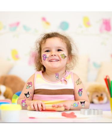Cute Kawaii Cartoon Temporary Tattoos - 12 Sheets | Waterproof Unicorn Party Favors for Kids, Girls, Adults - Buy Online on GoSupps.com